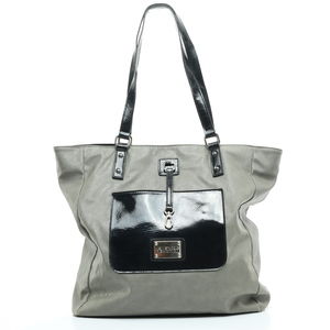 Kenneth Cole Reaction Purse Shoulder Bag Tote Faux Leather 13x6x14 Gray/Black